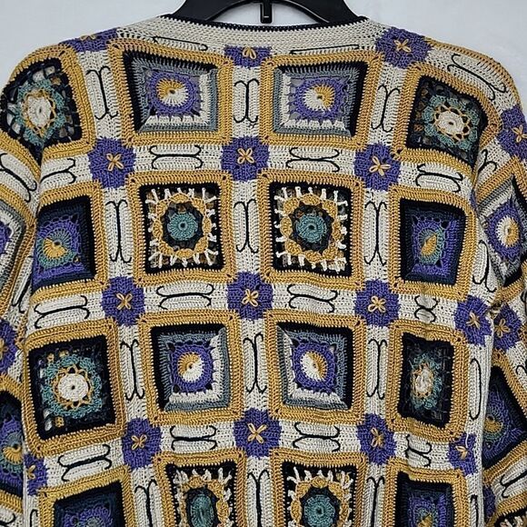 Peruvian Connection Handmade Pima Cotton Knit Cardigan Size Small - Picture 11 of 13